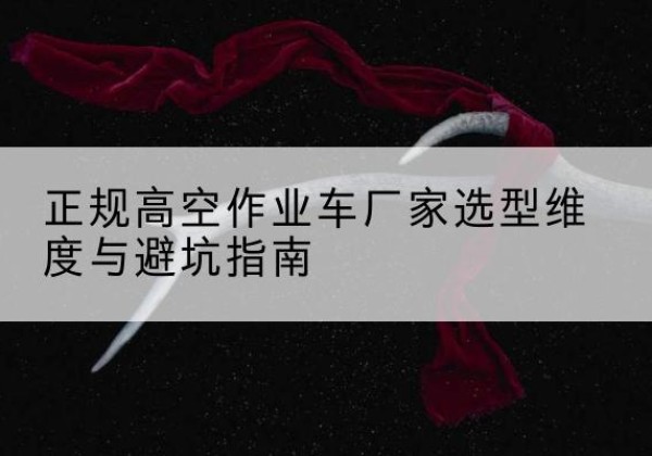 潮阳高空作业车厂家-正规选型维度与避坑指南